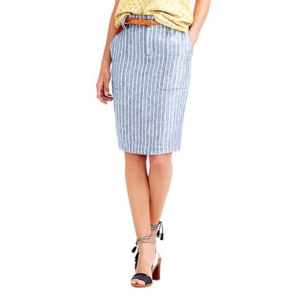 J. Crew Dresses & Skirts - J. Crew Blue & White Striped Pencil Skirt